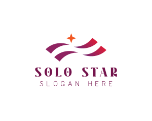 Waving Stripes Star Corporate logo design