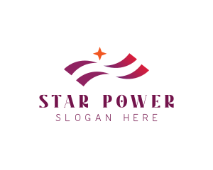 Waving Stripes Star Corporate logo design