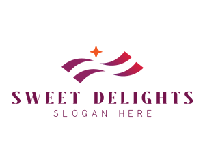 Waving Stripes Star Corporate logo design