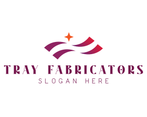 Waving Stripes Star Corporate logo design