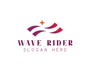 Waving Stripes Star Corporate logo design