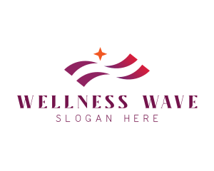 Waving Stripes Star Corporate logo design