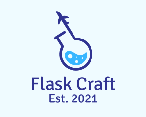 Airplane Laboratory Flask logo design