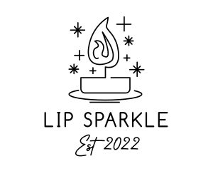 Sparkle Tealight Candle logo design