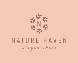 Nature Floral Wreath logo design