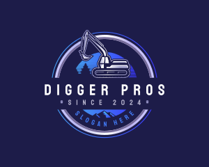 Excavator Mining Digger logo design