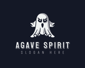 Scary Ghost Halloween logo design