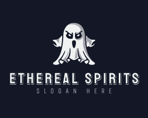 Scary Ghost Halloween logo design