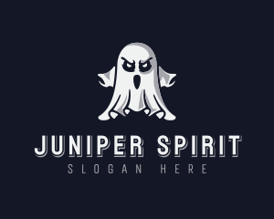 Scary Ghost Halloween logo design