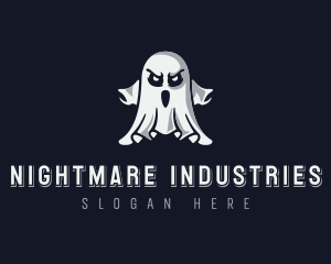 Scary Ghost Halloween logo design