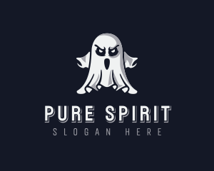 Scary Ghost Halloween logo design