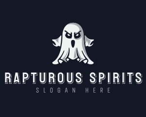 Scary Ghost Halloween logo design