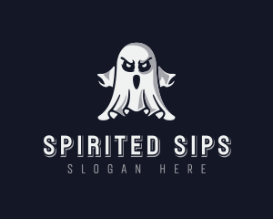 Scary Ghost Halloween logo design