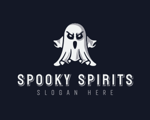 Scary Ghost Halloween logo design