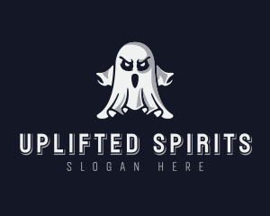 Scary Ghost Halloween logo design