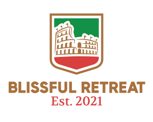 Colosseum Italy Flag logo