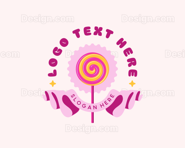 Sweet Lollipop Candy Logo