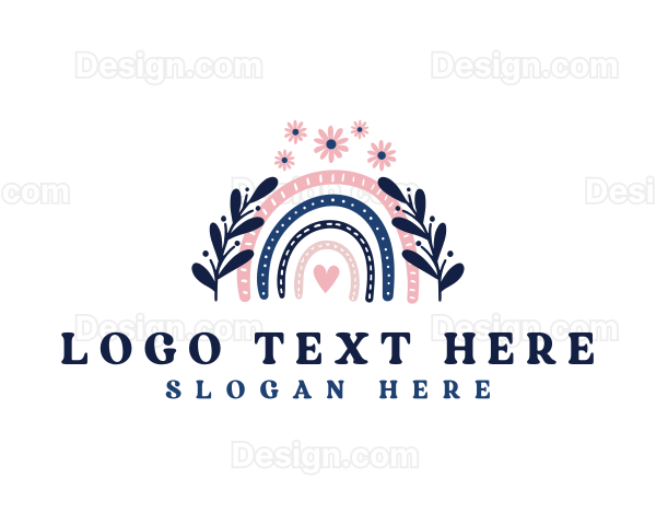 Floral Scandinavian Rainbow Logo