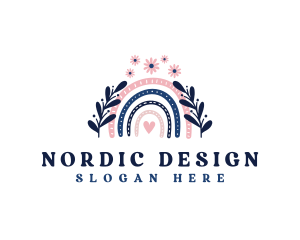 Floral Scandinavian Rainbow logo design