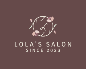 Floral Leaf Salon logo design