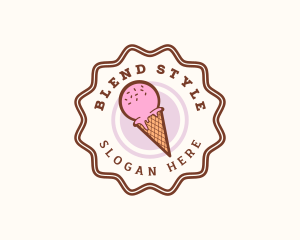 Ice Cream Cone Dessert Logo