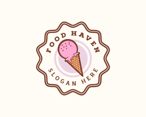 Ice Cream Cone Dessert Logo