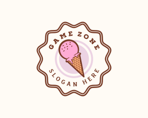 Ice Cream Cone Dessert Logo