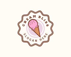 Ice Cream Cone Dessert logo design