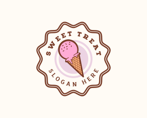 Ice Cream Cone Dessert logo design