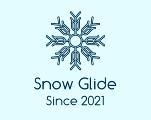 Blue Snow Outline  logo design