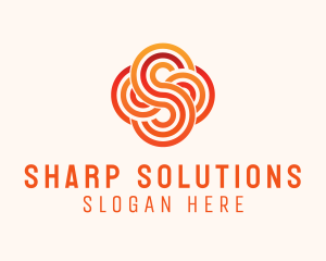 Linear Cloud Letter S logo design