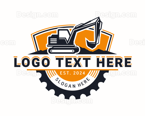 Quarry Excavator Digger Logo