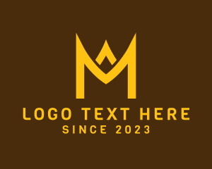 Golden Crown Letter M logo