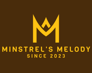 Golden Crown Letter M logo design