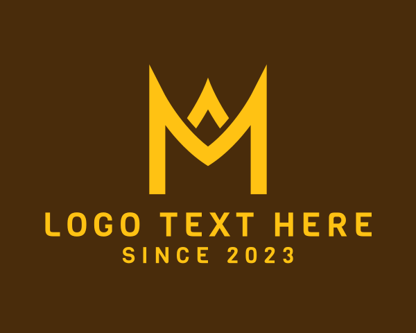 Golden Crown Letter M logo