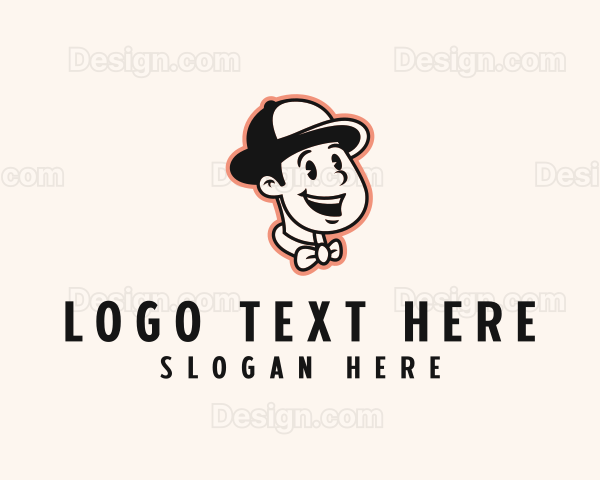 Retro Cartoon Boy Logo