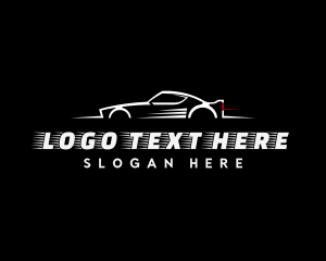 White Racing Car logo design