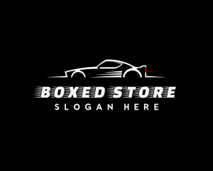 White Racing Car logo design