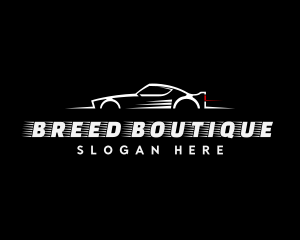 White Racing Car logo design