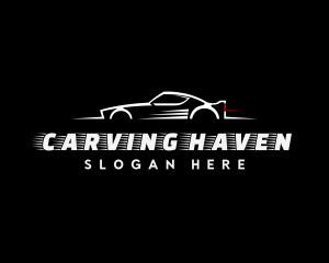 White Racing Car logo design