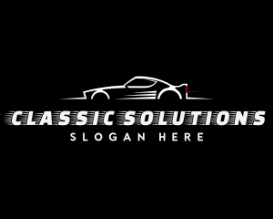 White Racing Car logo design