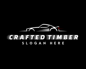 White Racing Car logo design