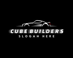 White Racing Car logo design