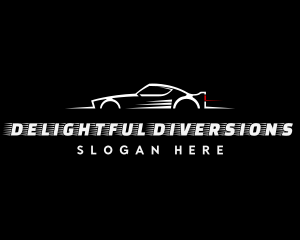 White Racing Car logo design