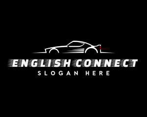 White Racing Car logo design