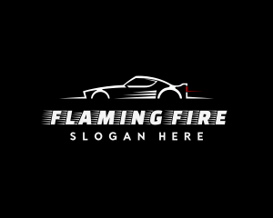 White Racing Car logo design