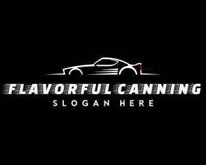 White Racing Car logo design