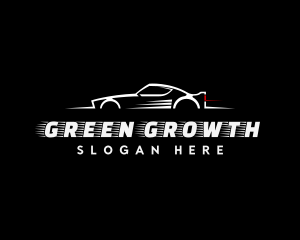 White Racing Car logo design