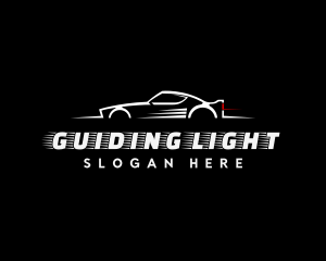 White Racing Car logo design