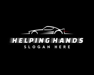 White Racing Car logo design